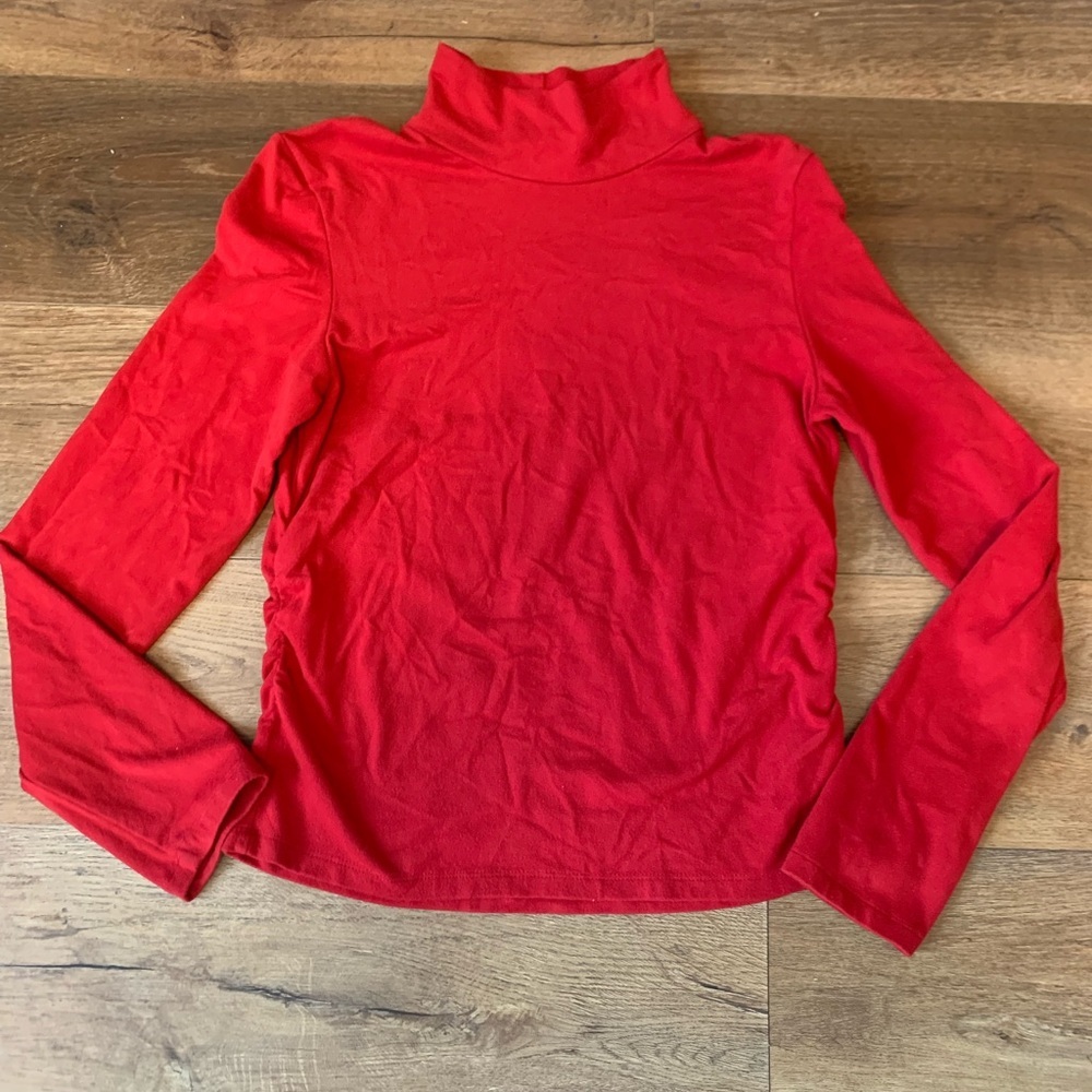Anthropology Red Turtleneck Women's Top